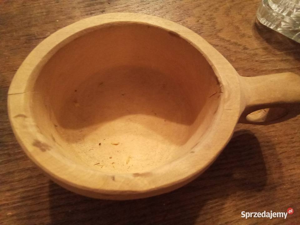 Kuksa drewniana drewniany kubek PRL mazowieckie Warszawa