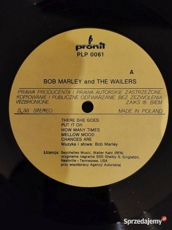 1987 Bob Marley And The Wailers Płyta