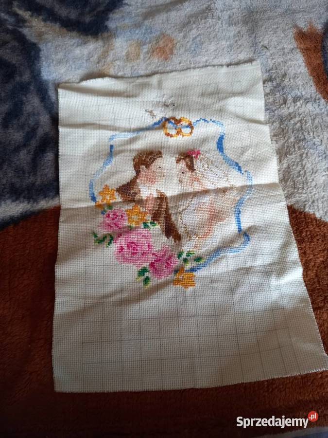 Obraz haft krzyżykowy Para Ślubna Cieszanów sprzedam