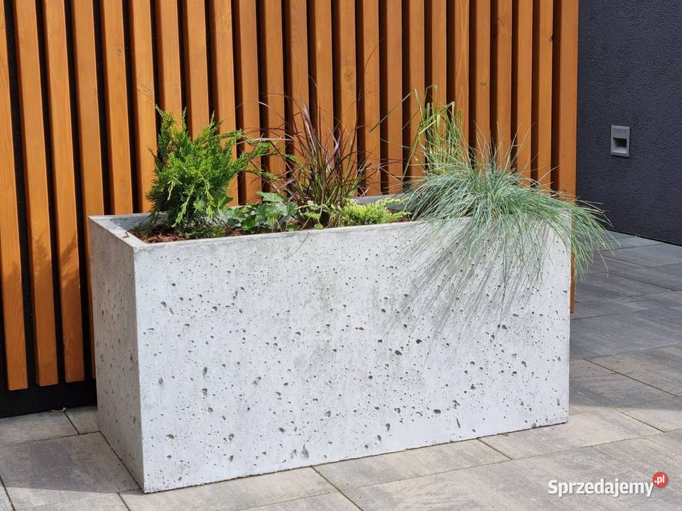 Donica betonowa - surowy beton - 100 x 45 x 50 cm