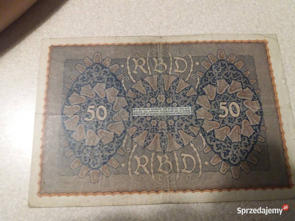 Banknot 50 marek Numizmatyka śląskie Będzin
