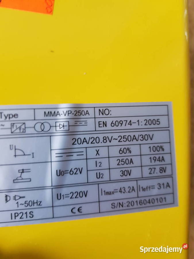 Spawarka INWERTOROWA VIPER 250 amper mmavp250 a