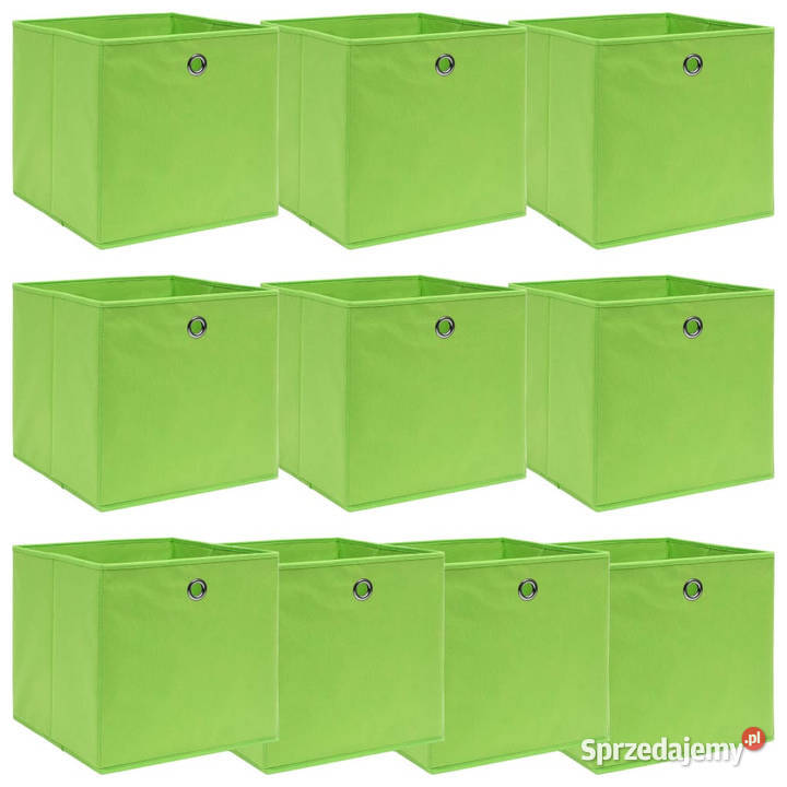 Pudełka 10 zielone 32x32x32 tkanina WM288371 Warszawa