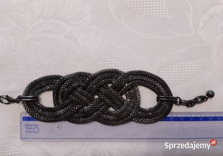 BRANSOLETKA metalowa pleciona szeroka regulowana Oborniki