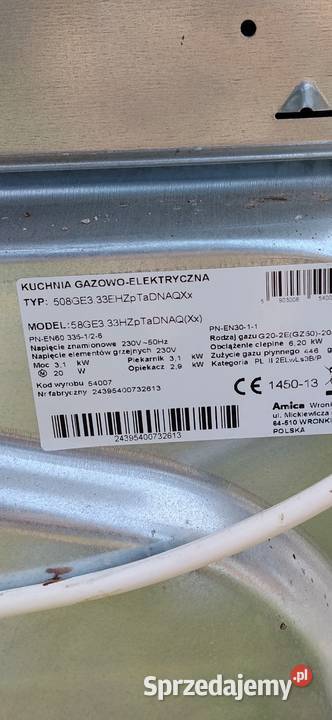 Sprzedam kuchenkę gazową Tczew sprzedam