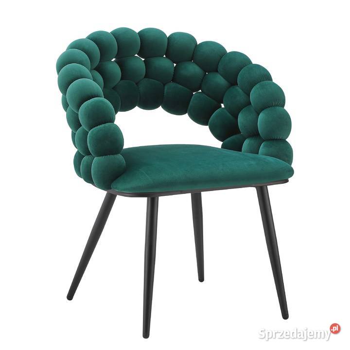 Krzesło Tapicerowane Bubble Black Zielone Tarchały Małe