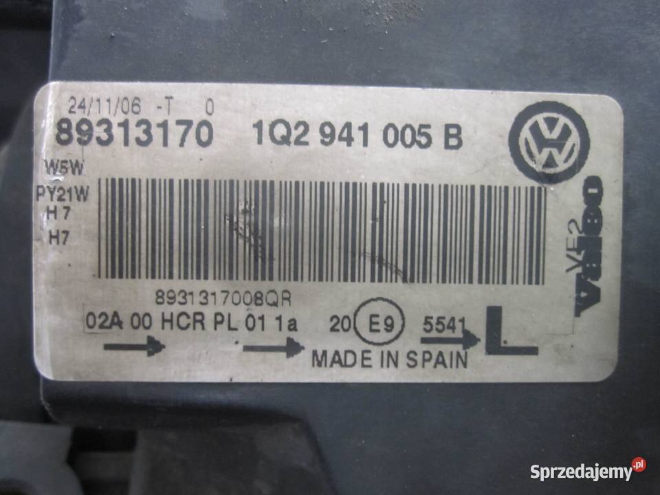 VW JETTA 07r lampa lewa przód ANGLIK 1Q2941005B Kielce