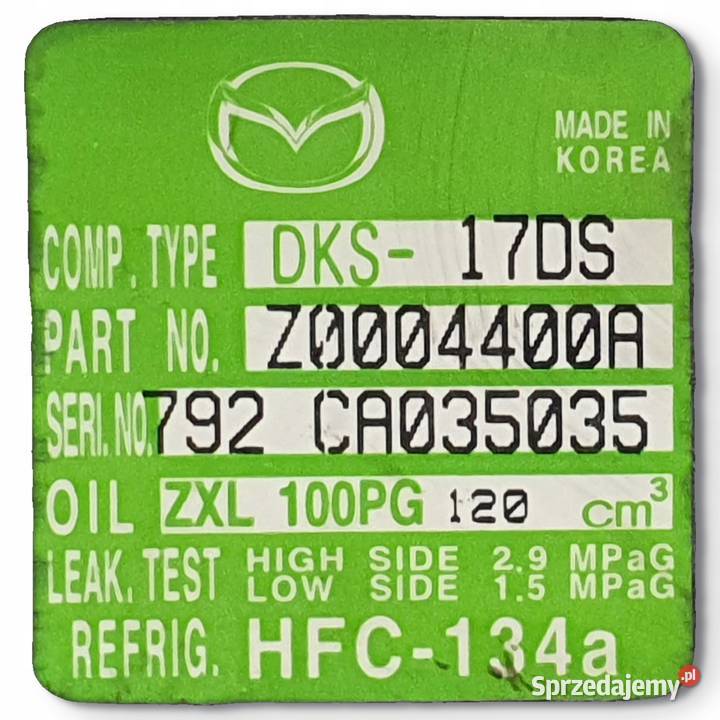 SPRĘŻARKA KLIMATYZACJI Mazda 6 II GH 18 16V Chełm sprzedam
