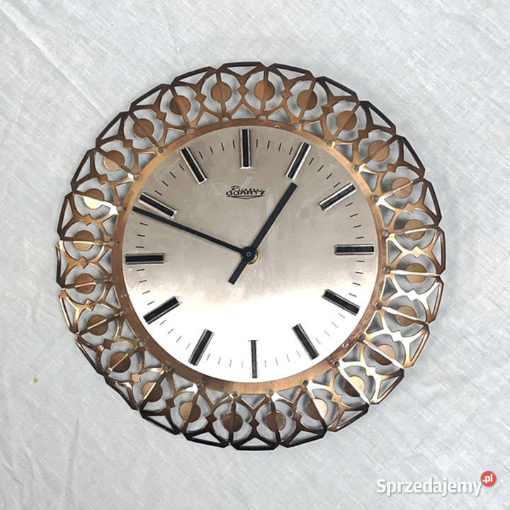 Zegar ścienny Richter mosiądz ażurowy RFN lata Warszawa sprzedam