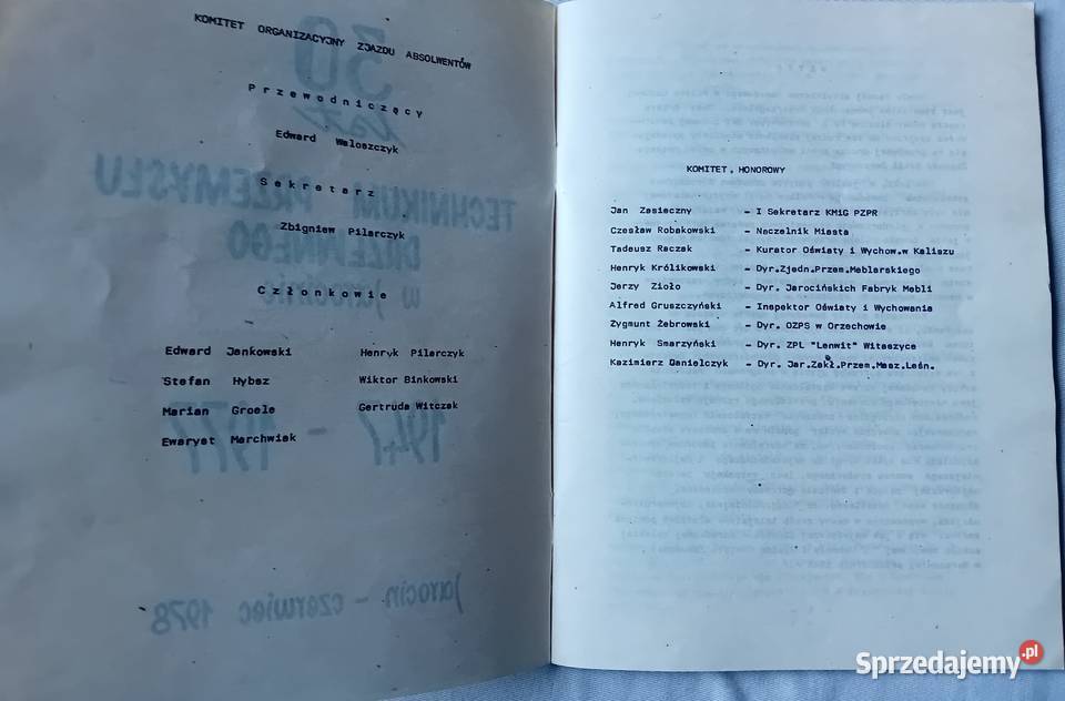 Jednodniówka Technikum Przemysłu Drzewnego w Koźminek sprzedam