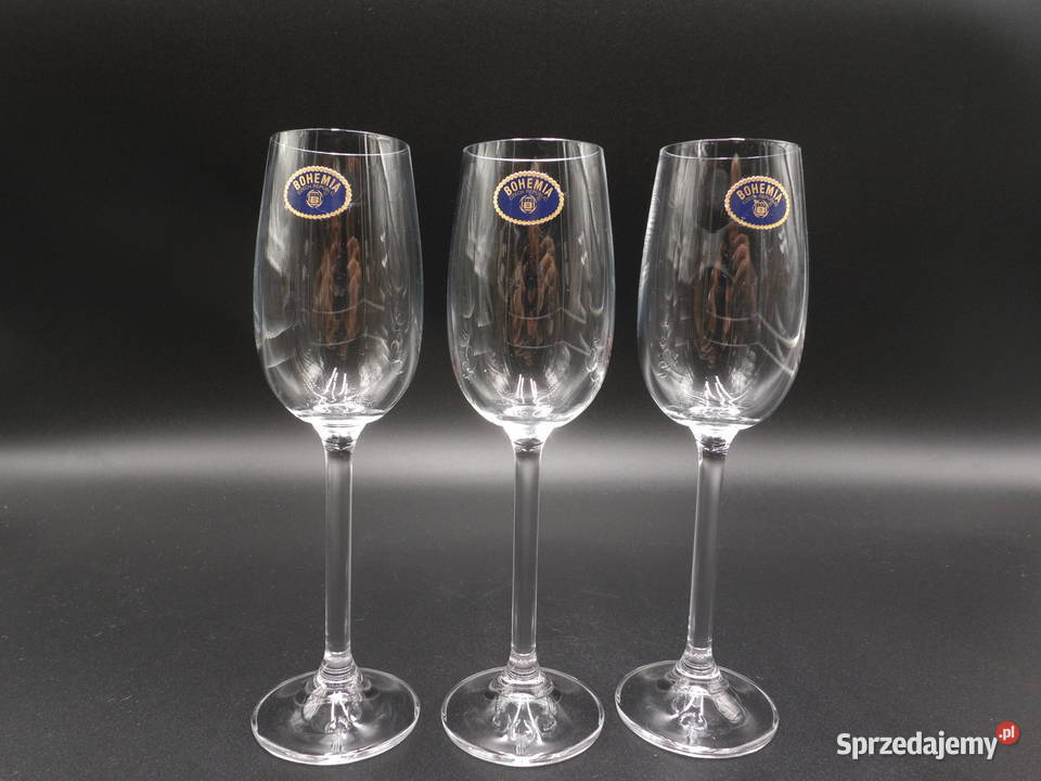 Kieliszki 3 Bohemia Crystal do wina likieru Raszków sprzedam