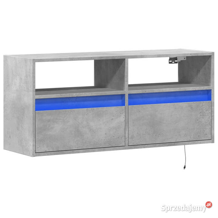 Ścienna szafka TV z LED szarość betonu 100x31x45 RTV Warszawa sprzedam