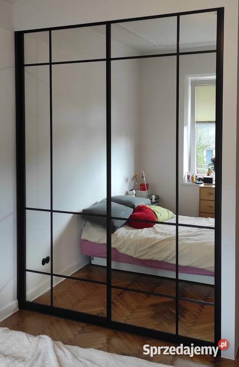 Czarne Fronty Przesuwne Loft Lustro 265cm Meble Lublin