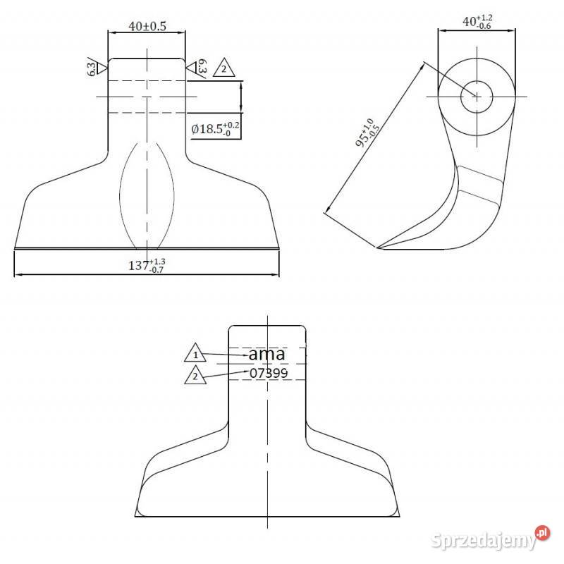 Bijak młotkowy 137x40x185 R95 RM618 Do kosiarek łódzkie sprzedam