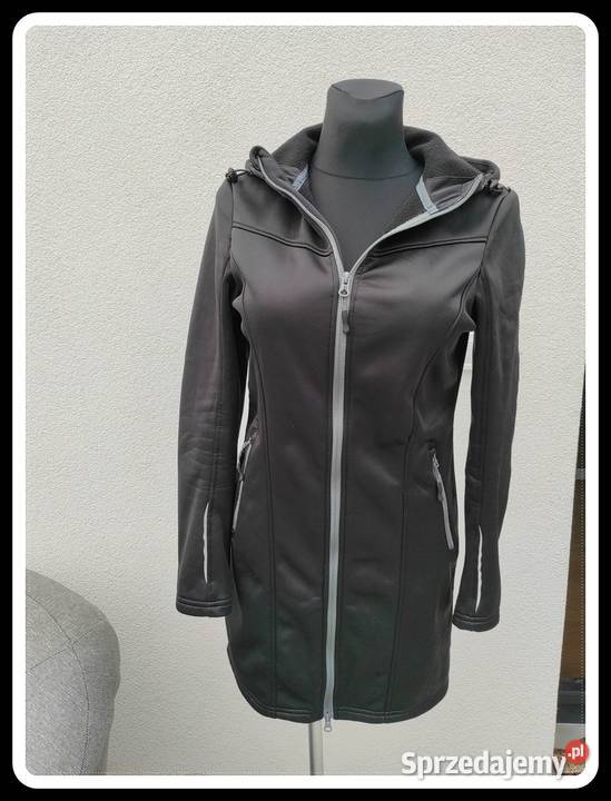 Crivit czarna dłuższa sportowa kurtka z kapturem Płock