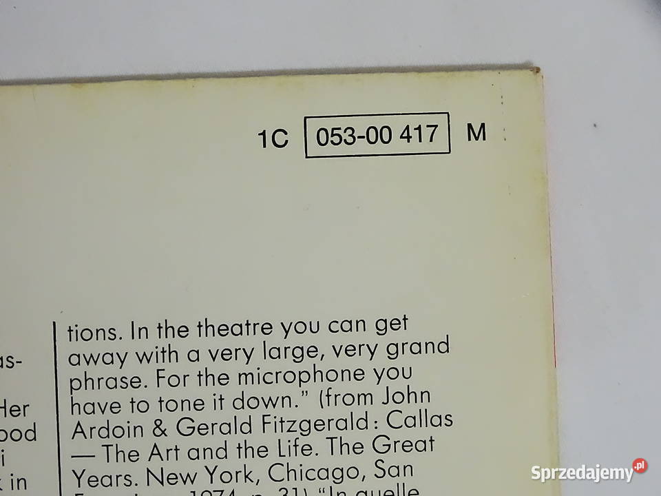 Maria Callas singt Arien von Puccini 1976r Biłgoraj sprzedam