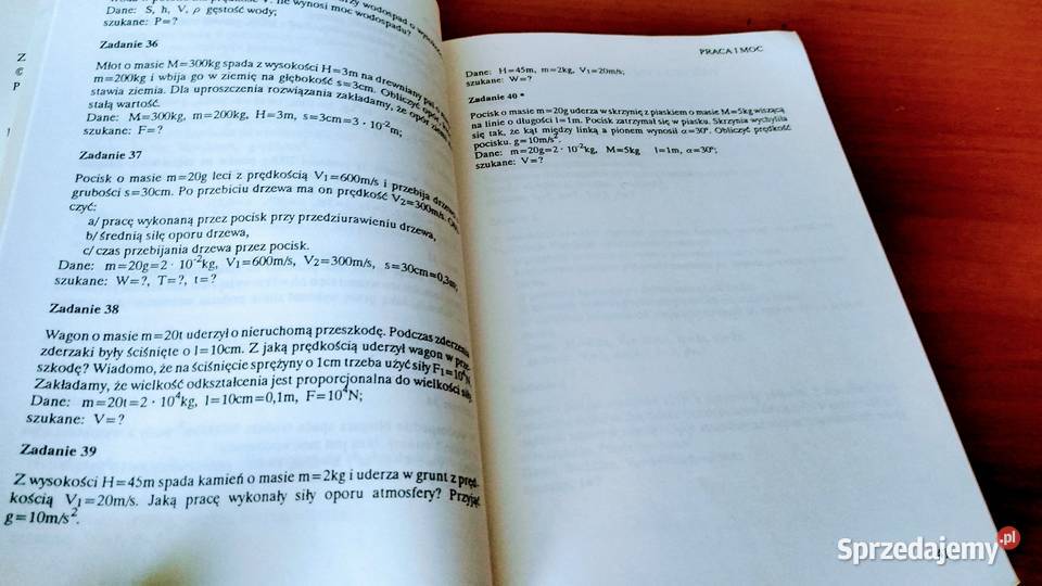 Zbiór zadań z fizyki z rozwiązaniami klasy 1 I skrypt, zeszyt ćwiczeń, zbiór zadań, testów Gdańsk