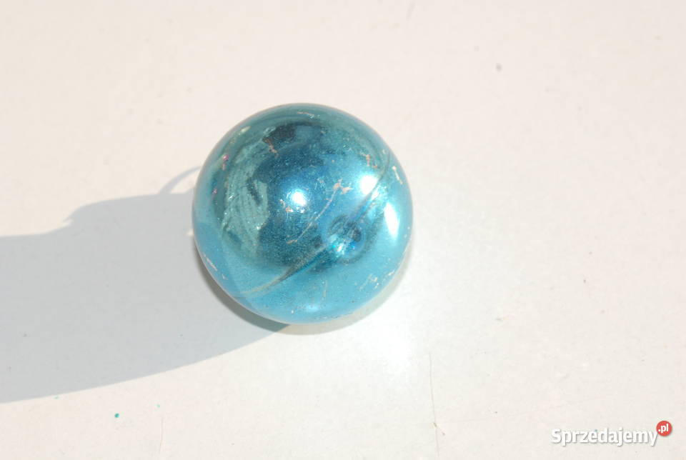 Stara bombka ozdoba choinkowa turkusowa Cieszyn