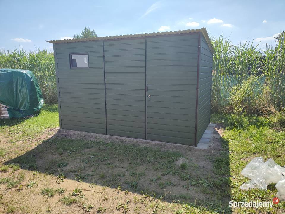 Garażdomek ogrodowy z drewutnią altana blaszana Bielsko-Biała