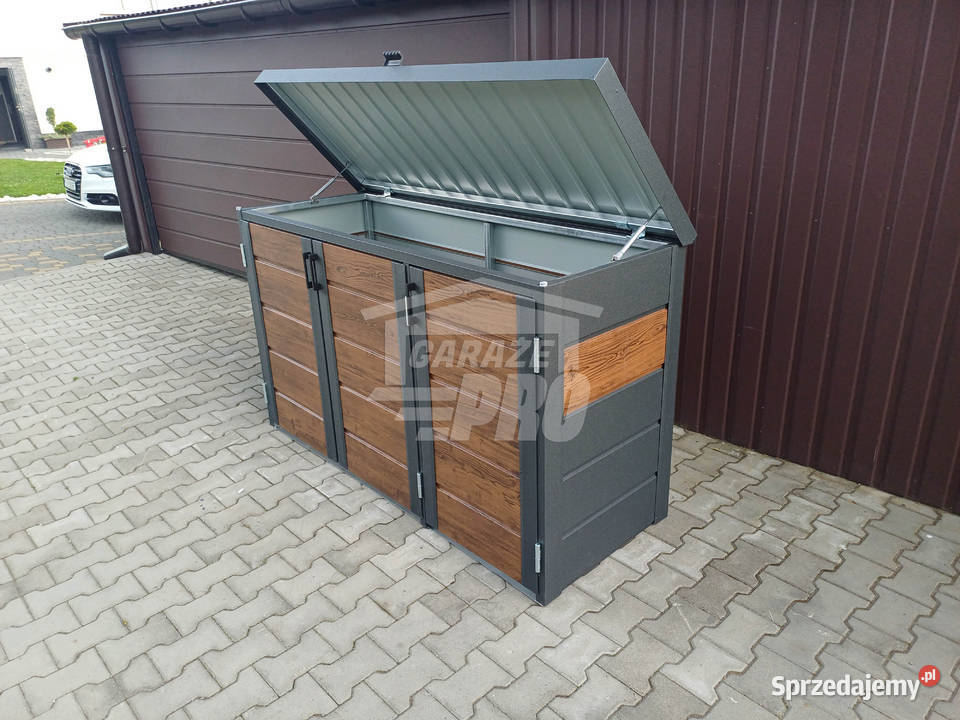 Zabudowa koszy na śmieci wiata obudowa Malbork