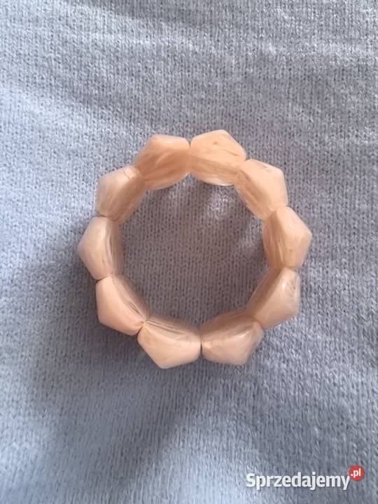 Bransoletka na gumce damska puder róż Wrocław