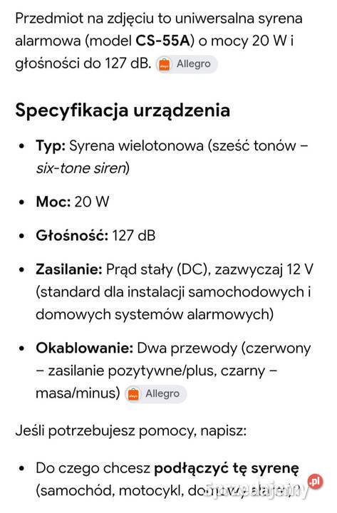 Syrena alarmowa samochodów Warszawa