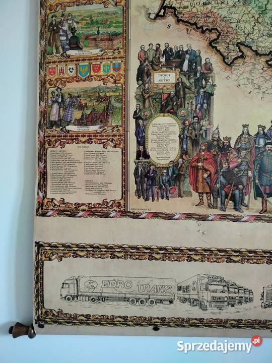 Piękna duża i dekoracyjna mapa Polski małopolskie Kęty
