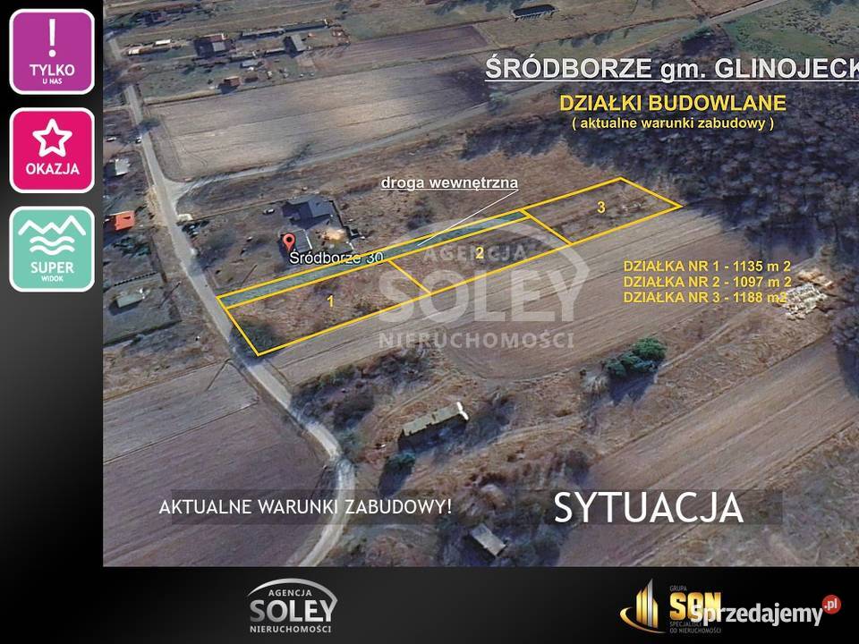 Widokowe trzy dzialki lasu Śródborze