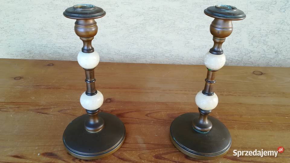 Świeczniki świecznik stylowy stary alabaster Garwolin sprzedam