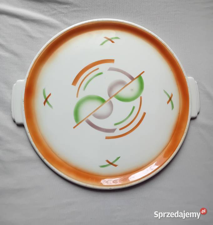 Fajansowa patera tortownica art deco Spritzdekor sprzedam