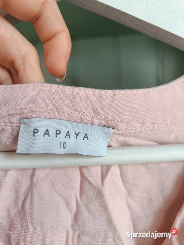 Wiskozowa pudrowa koszula Papaya r 38 M oversize różowy Dąbrowica