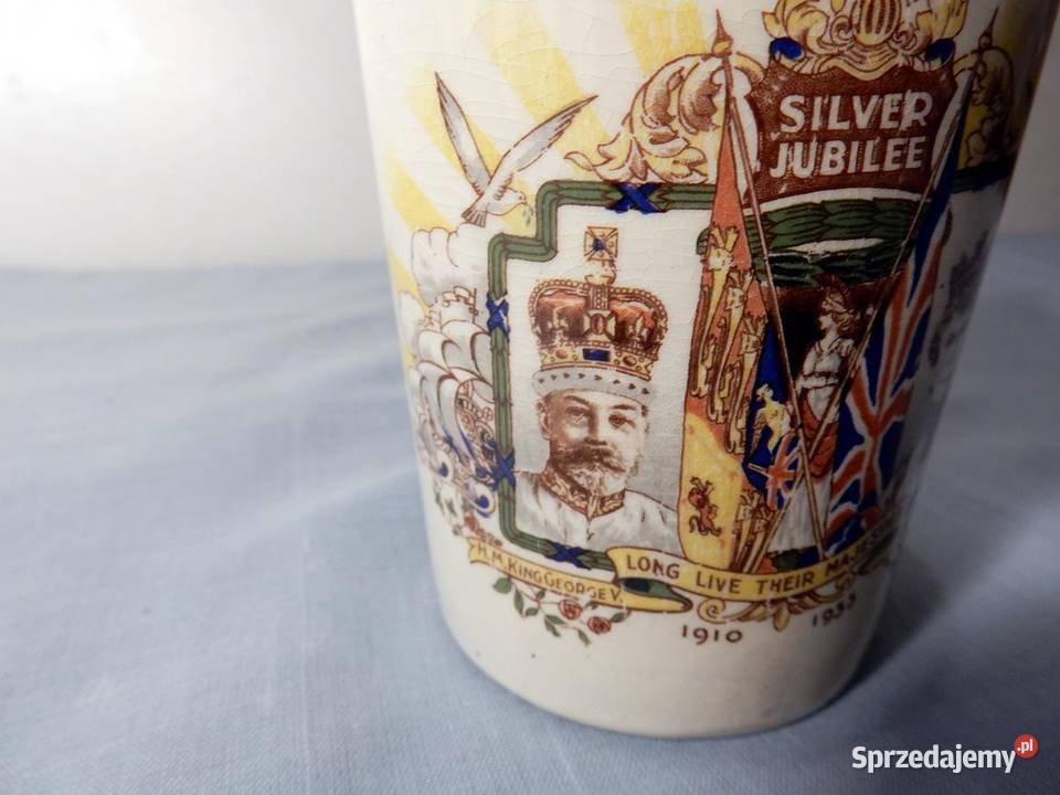 GEORGE V Król Anglii 1910 1935 PREZENT Porcelana i szkło