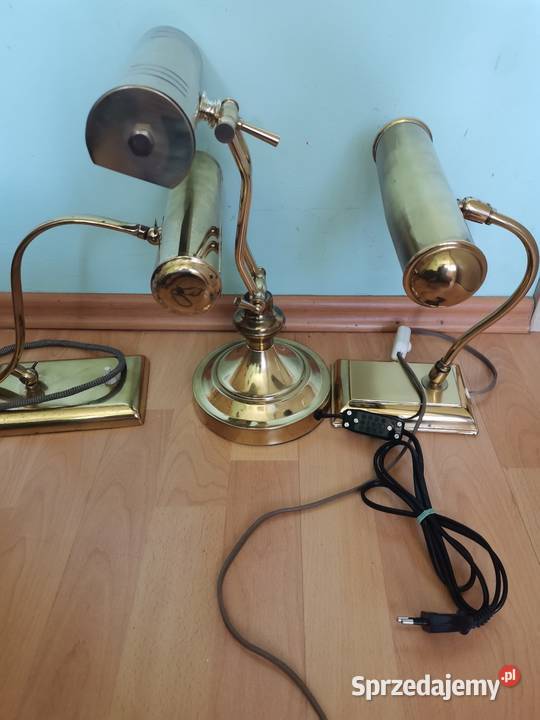 Stara gabinetowa lampa mosiężna z lat 50 tych Kraków