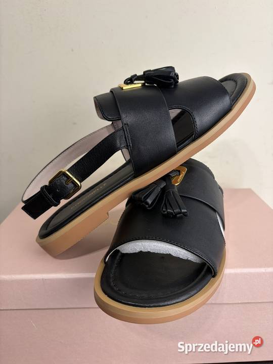 KlapkiSandały Coccinelle Black Beat Selleria skóra Obuwie Warszawa