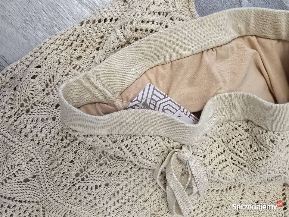 Sukienka szydełkowa boho maxi beżowa sprzedam
