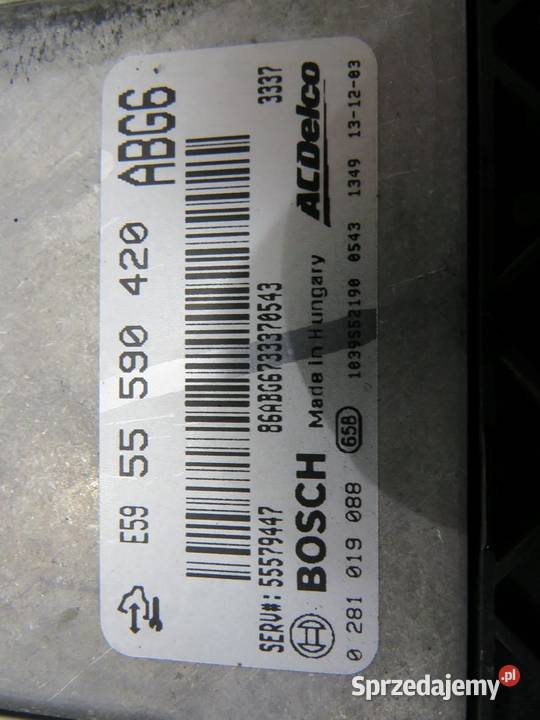 STEROWNIK SILNIKA ZAFIRA C 20 CDTI 55579447 lubelskie