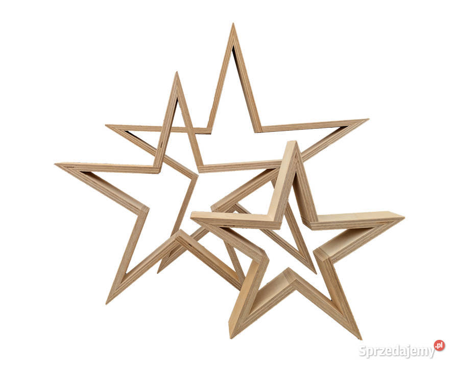 Gwiazda drewniana baza do ozdabiania kpl 3 41 Kraków