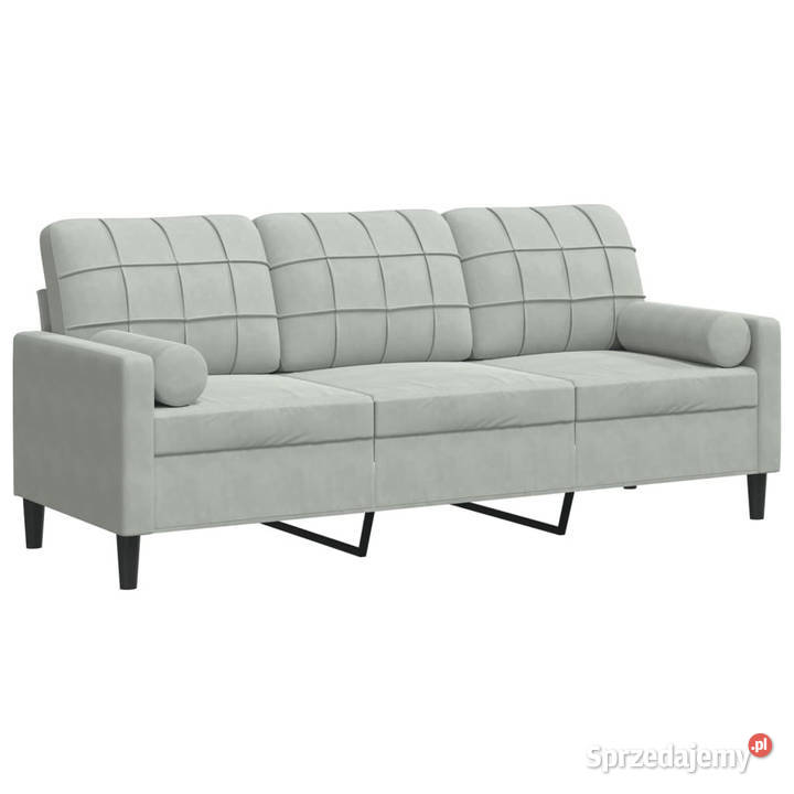 3osobowa sofa z poduszkami jasnoszara 180 mazowieckie Warszawa