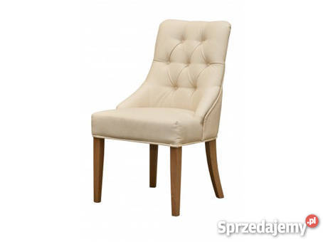 Krzesło z kołatką tapicerowane pikowane z pinezkami glamour