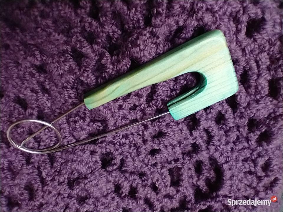 Turkusowa agrafka broszka drewno rękodzieło Łódź sprzedam