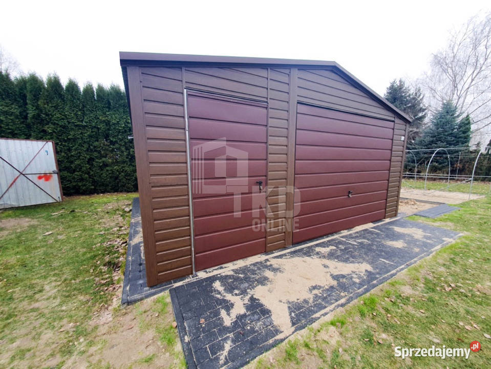 Garaż Blaszany 55x6 Brama uchylna drewnopodobny łódzkie