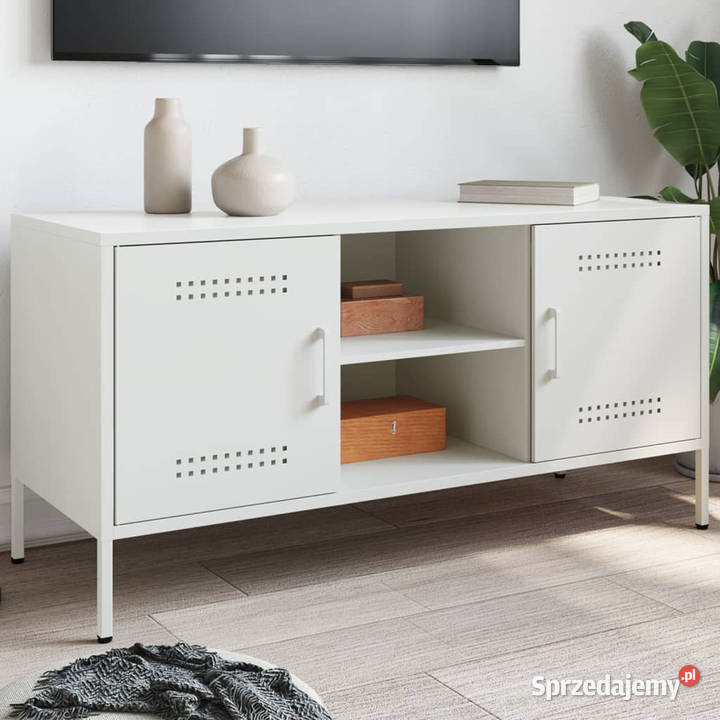 Szafka pod telewizor biała 1005x39x505 stalowa RTV Warszawa
