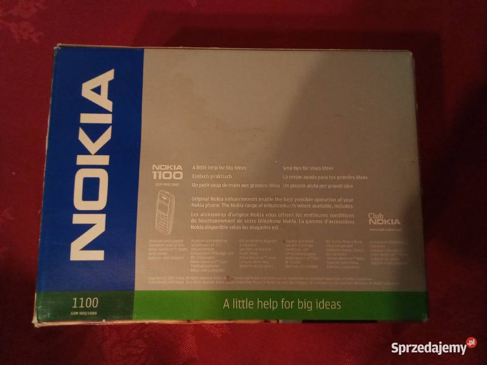 Pudełko oryginalne na telefon nokia 1100 Warszawa
