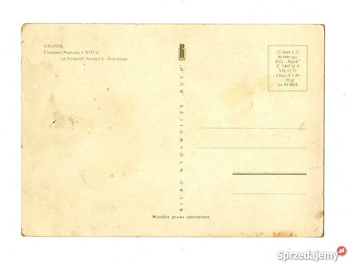 GDAŃSK FONTANNA POCZTÓWKA Krynki