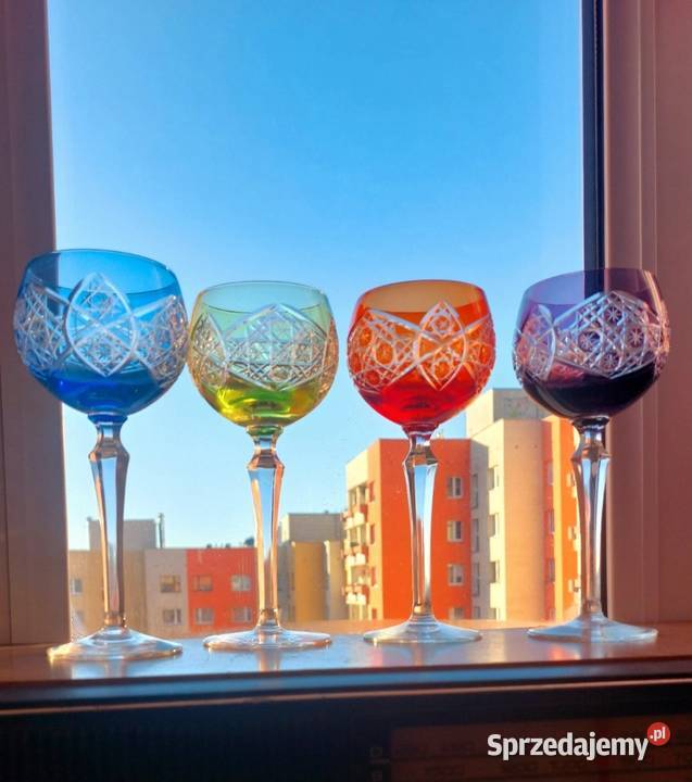 Piękne kieliszki kryształowe PRL