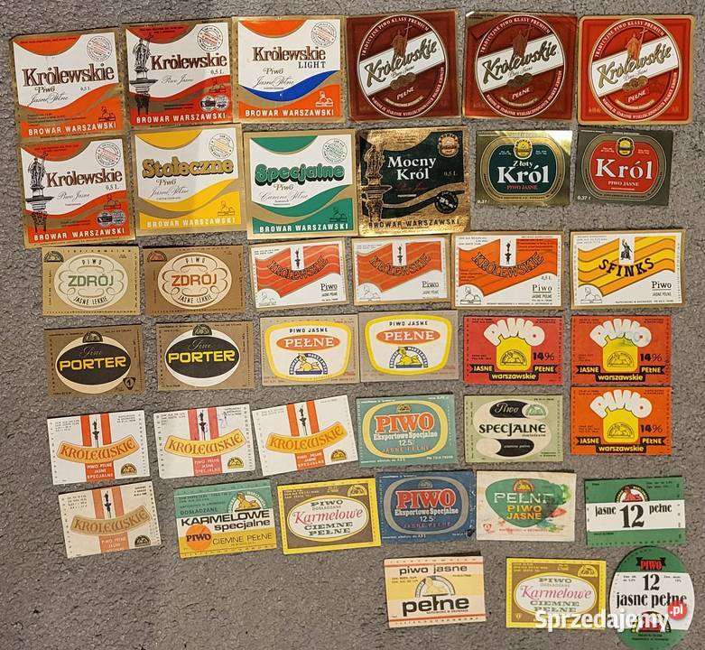 Etykiety piwne zestaw 569 etykiet polskie Ząbki