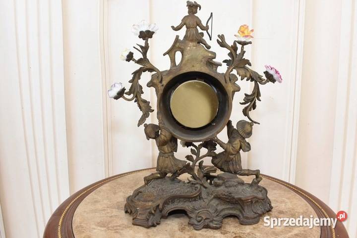 Zegar Kominkowy Stojący Porcelana Brąz małopolskie