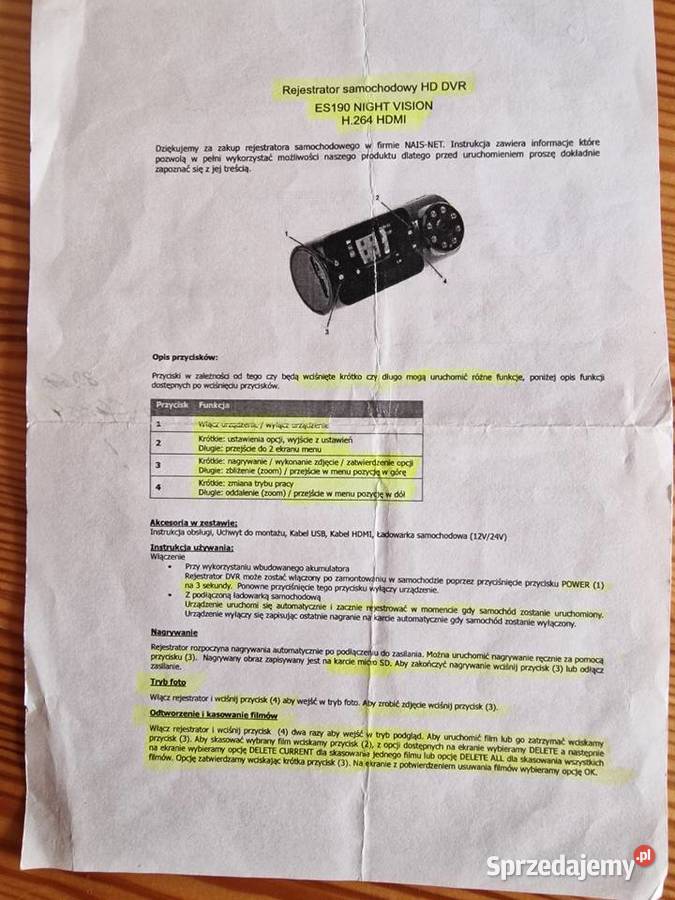 Video rejestrator samochodowy HD DVR Stargard