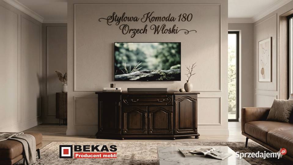 Komplet Mebli Dębowych Salon 2x Komoda Witryna Stoły z krzesłami