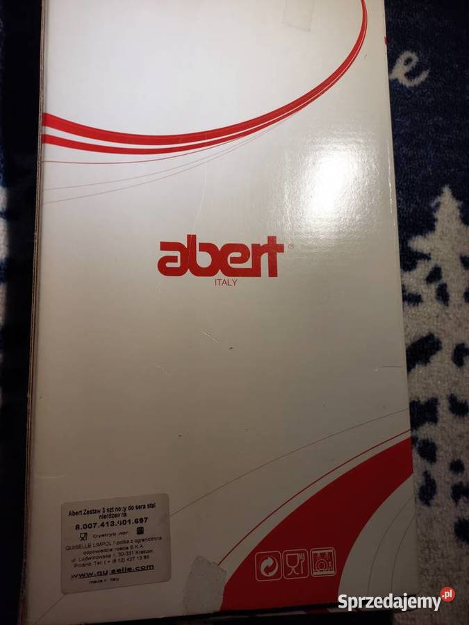 Nowe 3 noże do sera Abert stal nierdzewna